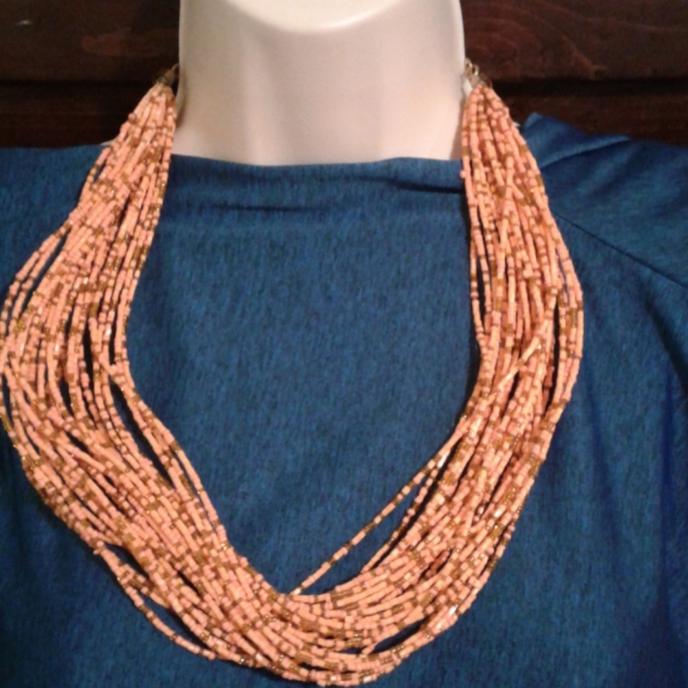 New Beaded necklace with matching earrings